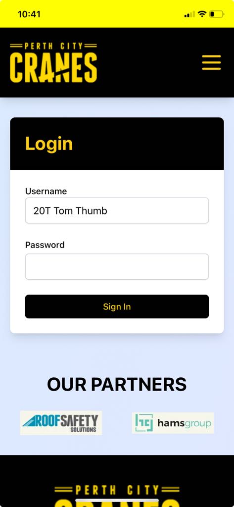 Login Screen